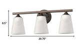 Three Light Bronze Metal Vanity Wall Light - Homeroots - Flyclothing LLC