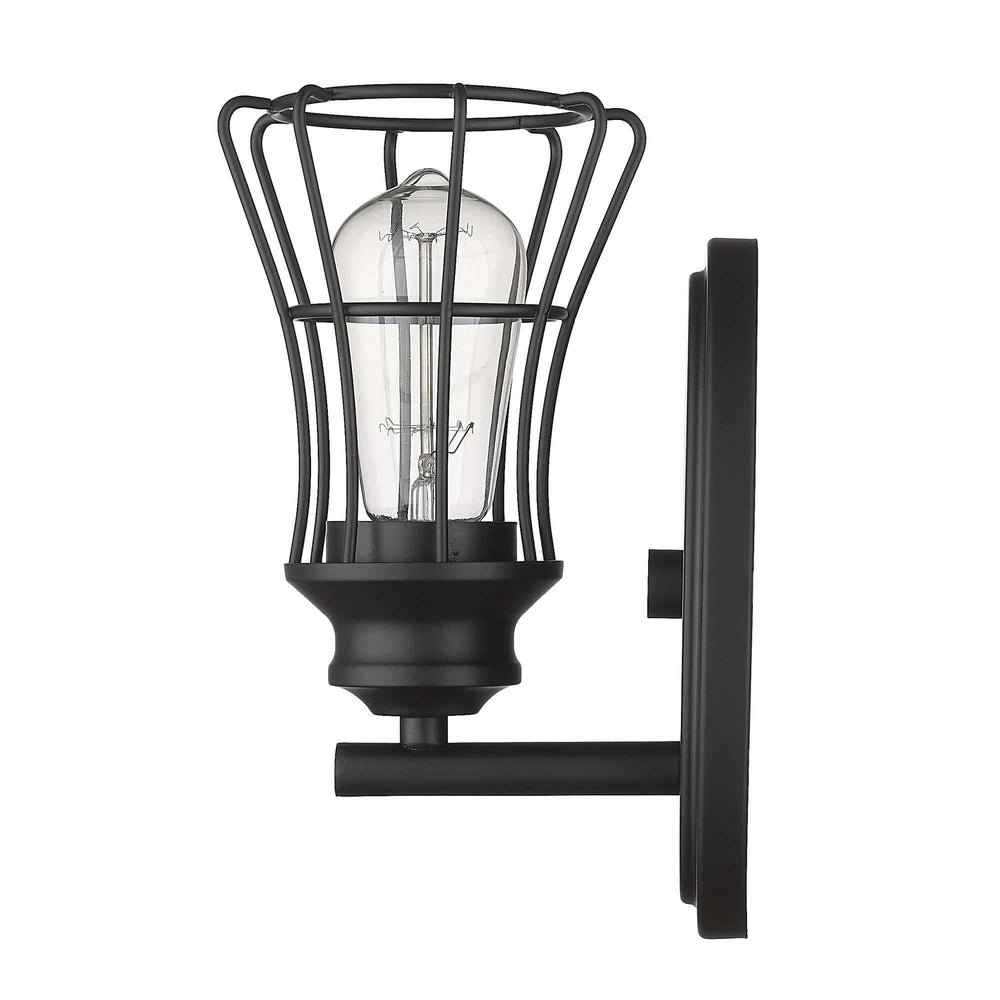 One Light Matte Black Cage Wall Sconce - Homeroots - Flyclothing LLC