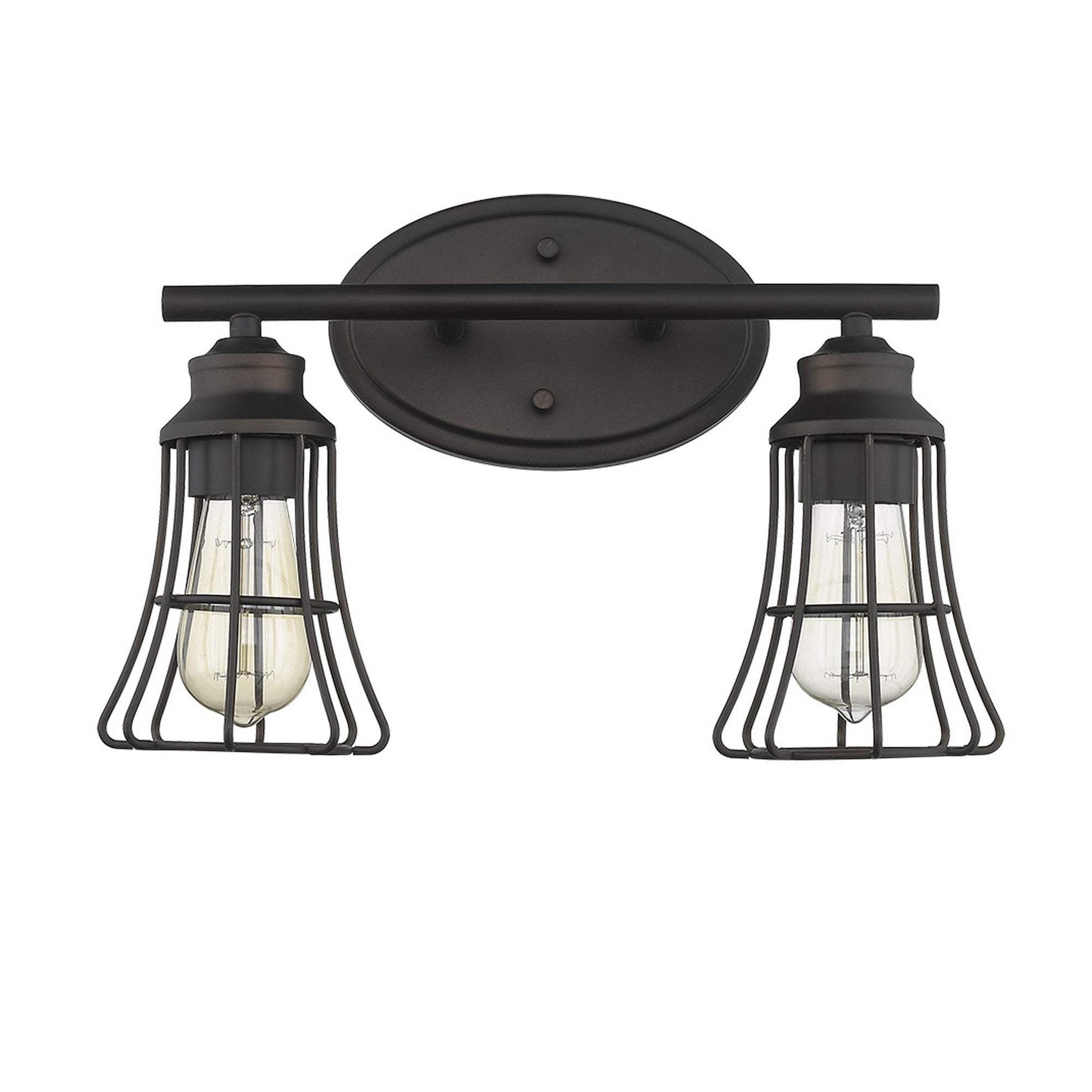 Two Light Bronze Cage Wall Light - Homeroots - Flyclothing LLC