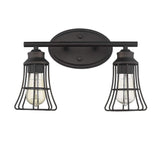 Two Light Bronze Cage Wall Light - Homeroots - Flyclothing LLC