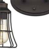 Two Light Bronze Cage Wall Light - Homeroots - Flyclothing LLC