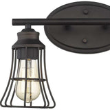 Two Light Bronze Cage Wall Light - Homeroots - Flyclothing LLC