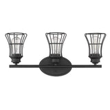Three Light Matte Black Cage Wall Sconce - Homeroots - Flyclothing LLC