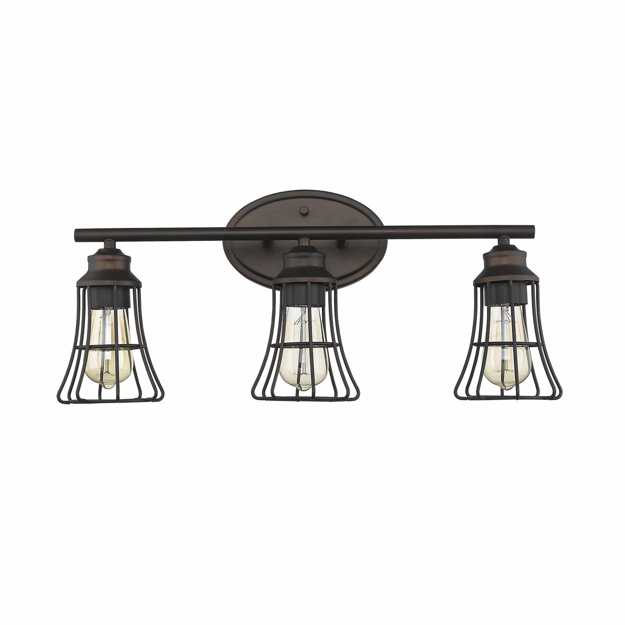 Three Light Bronze Cage Wall Light - Homeroots