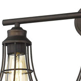Three Light Bronze Cage Wall Light - Homeroots - Flyclothing LLC