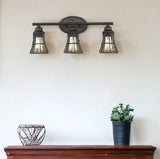 Three Light Bronze Cage Wall Light - Homeroots - Flyclothing LLC