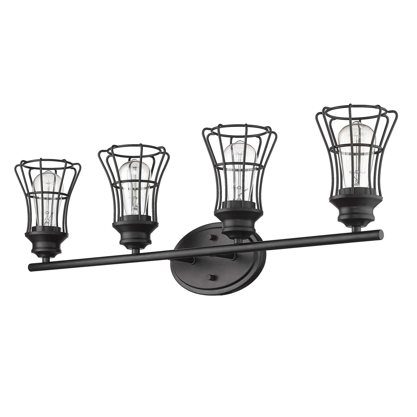 Piers 4-Light Matte Black Vanity - Homeroots - Flyclothing LLC
