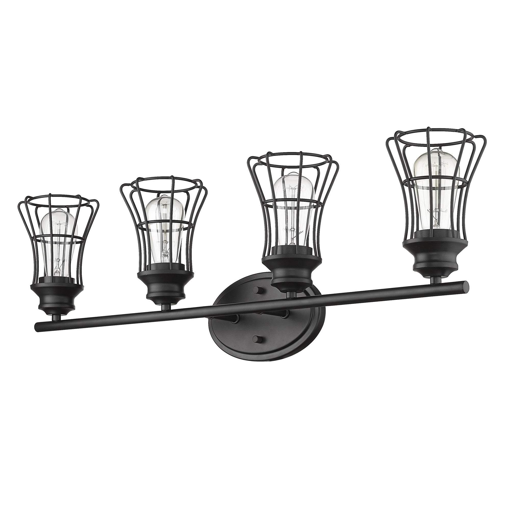Piers 4-Light Matte Black Vanity - Homeroots - Flyclothing LLC