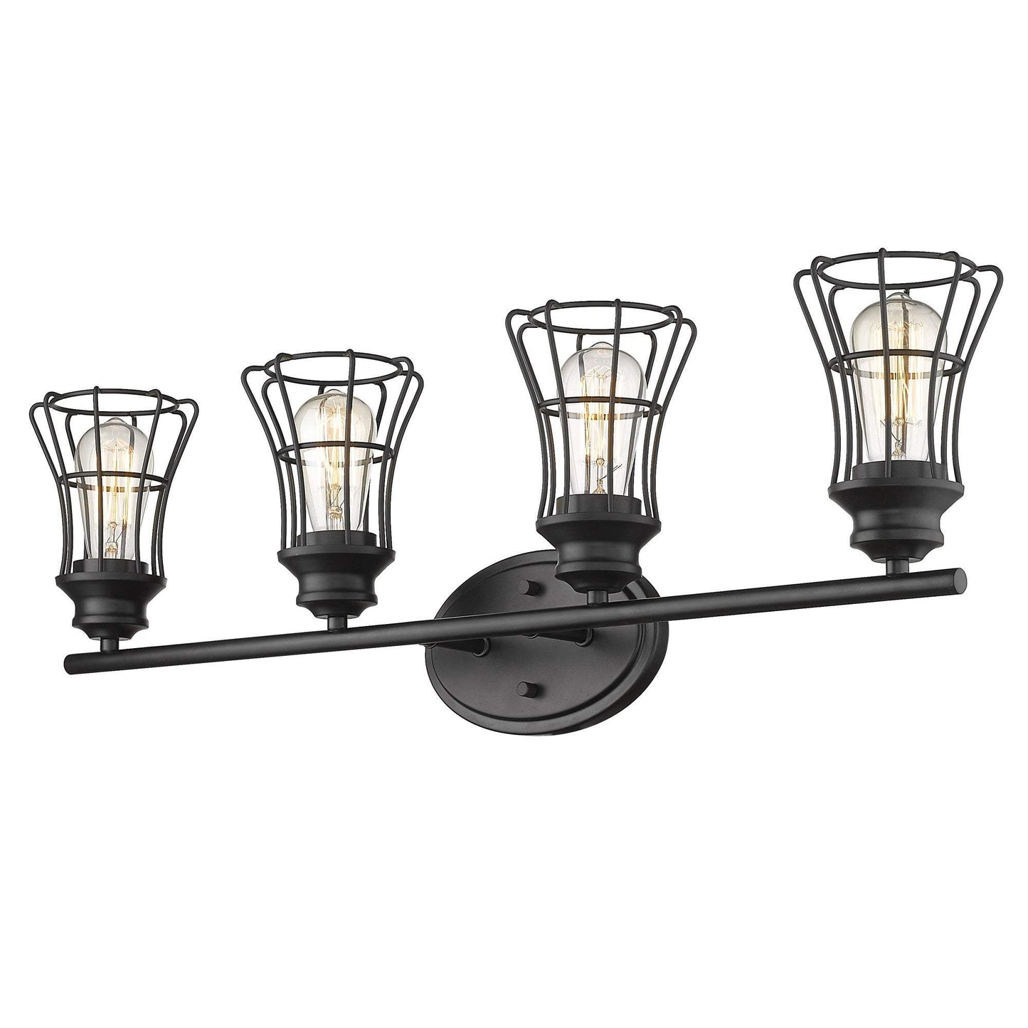 Piers 4-Light Matte Black Vanity - Homeroots - Flyclothing LLC