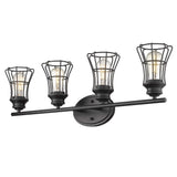 Piers 4-Light Matte Black Vanity - Homeroots - Flyclothing LLC