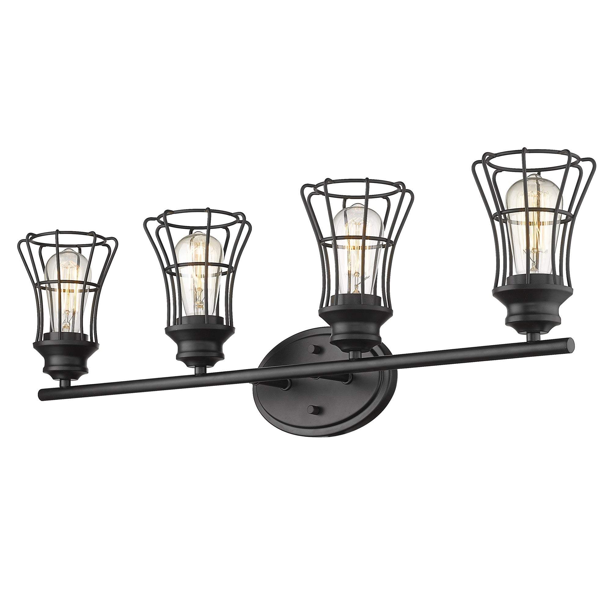 Piers 4-Light Matte Black Vanity - Homeroots - Flyclothing LLC