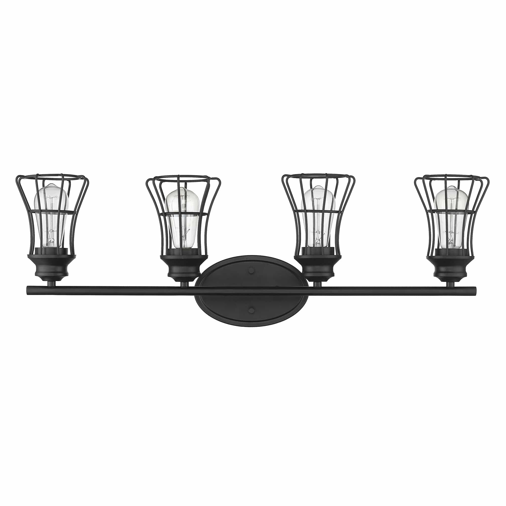 Piers 4-Light Matte Black Vanity - Homeroots