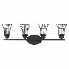 Piers 4-Light Matte Black Vanity - Homeroots