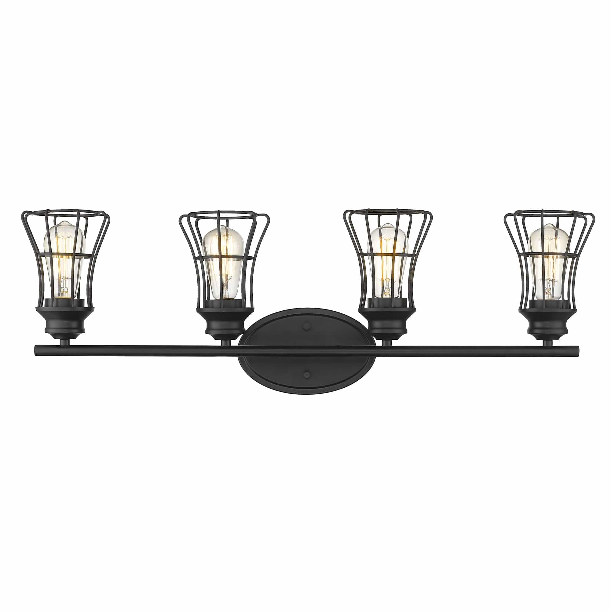 Piers 4-Light Matte Black Vanity - Homeroots