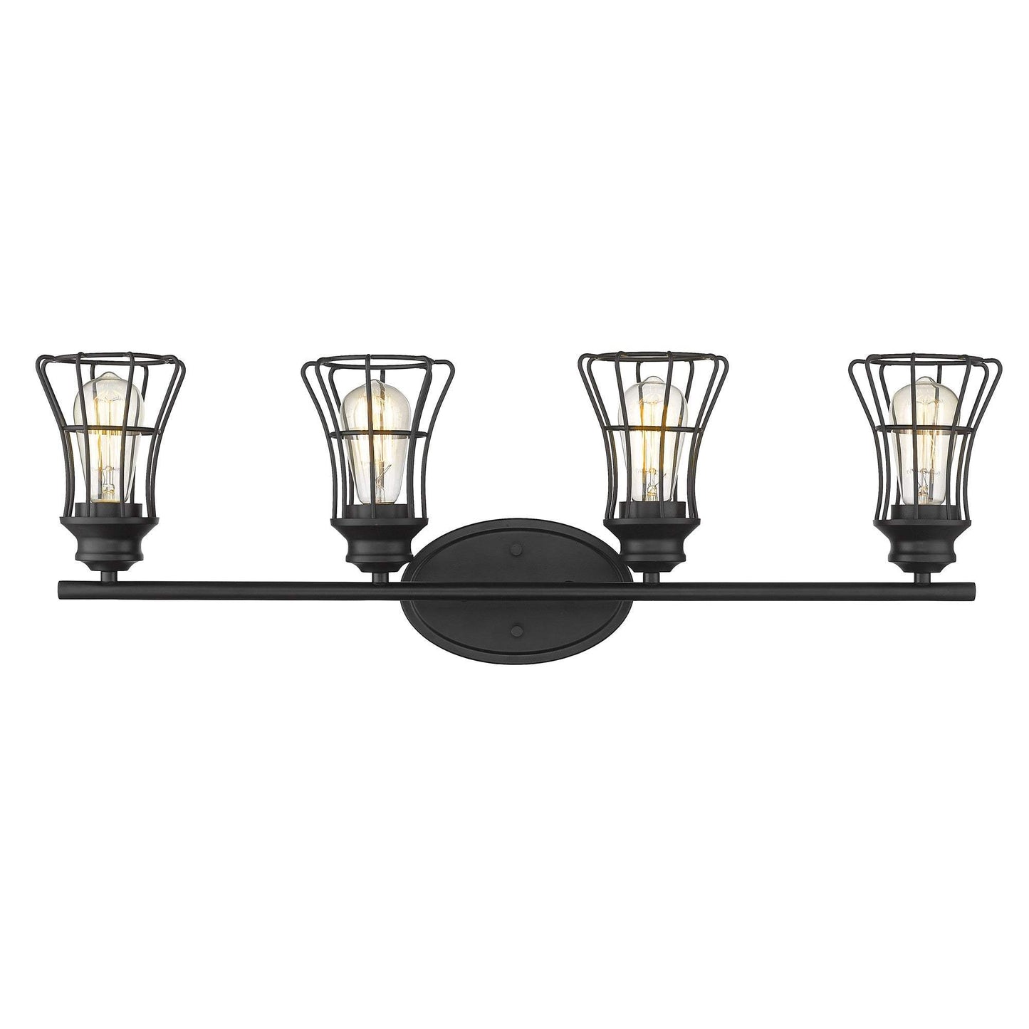 Piers 4-Light Matte Black Vanity - Homeroots - Flyclothing LLC