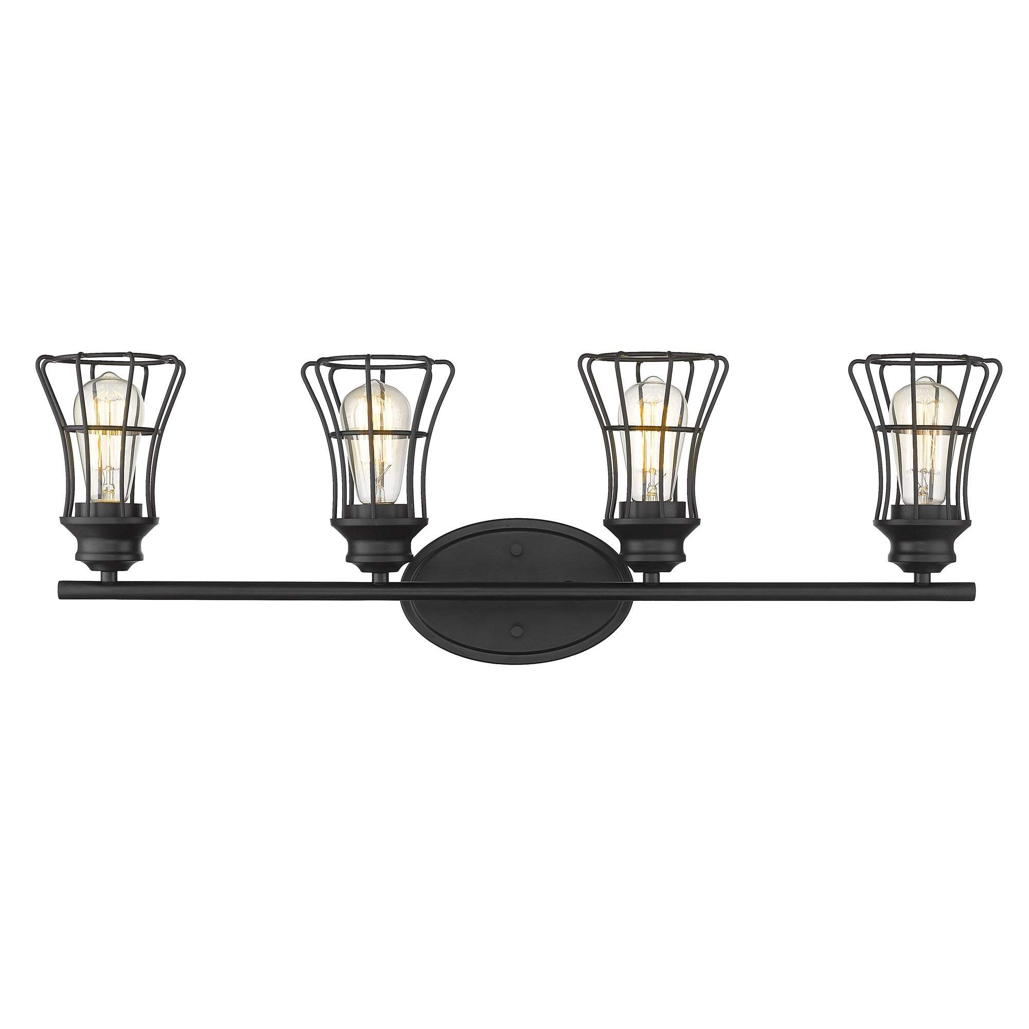Piers 4-Light Matte Black Vanity - Homeroots - Flyclothing LLC