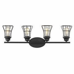 Piers 4-Light Matte Black Vanity - Homeroots