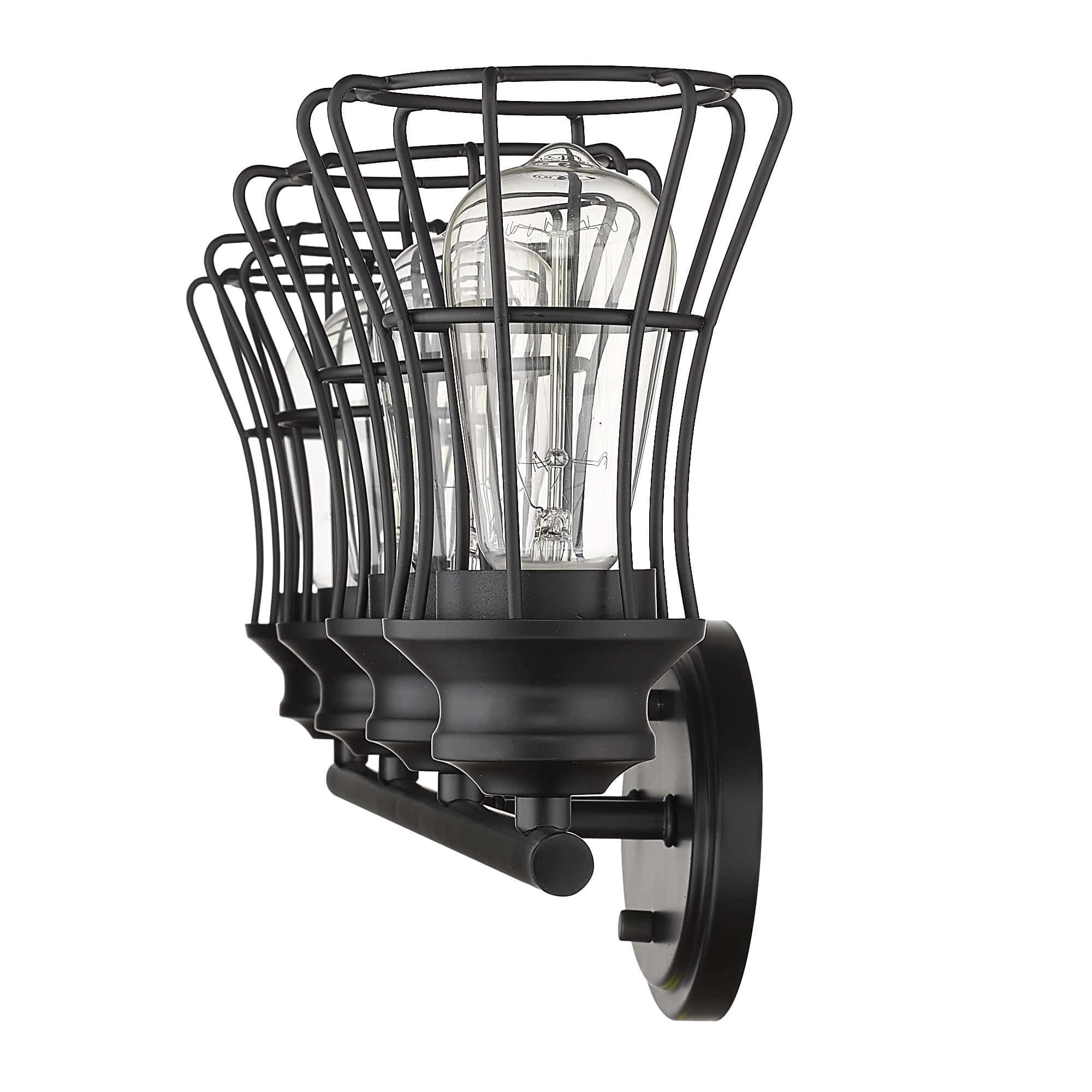 Piers 4-Light Matte Black Vanity - Homeroots