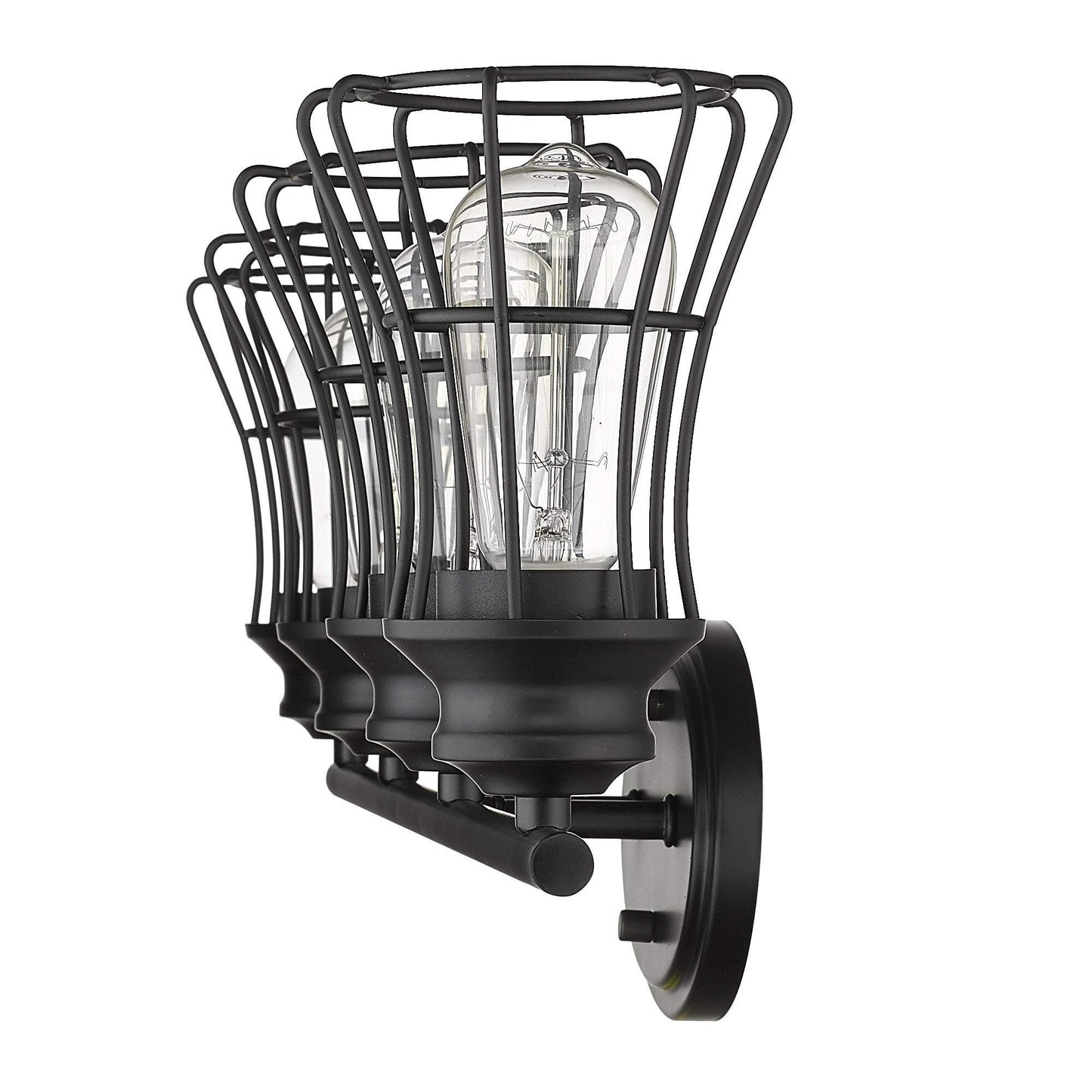 Piers 4-Light Matte Black Vanity - Homeroots - Flyclothing LLC