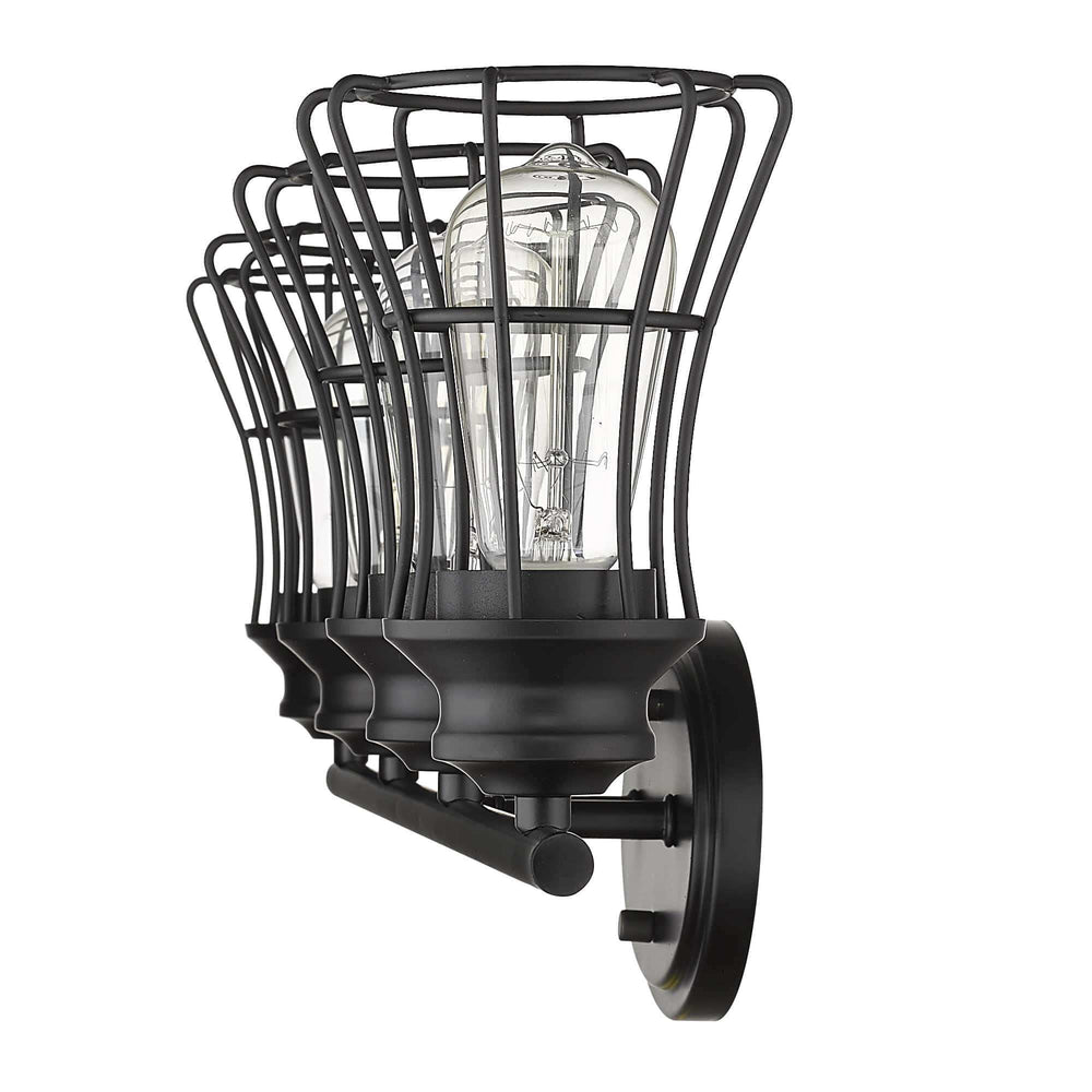 Piers 4-Light Matte Black Vanity - Homeroots - Flyclothing LLC