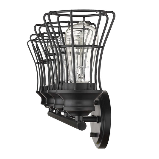 Piers 4-Light Matte Black Vanity - Homeroots