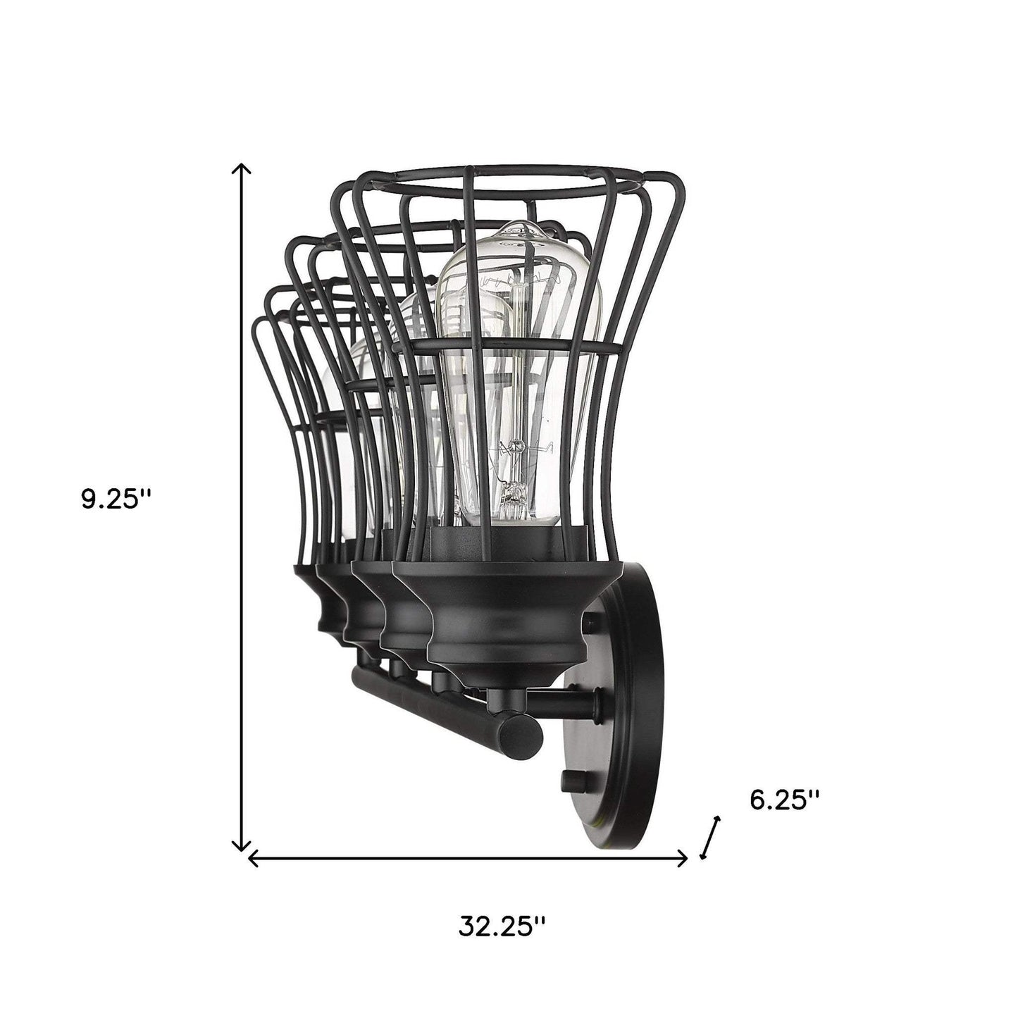 Piers 4-Light Matte Black Vanity - Homeroots - Flyclothing LLC