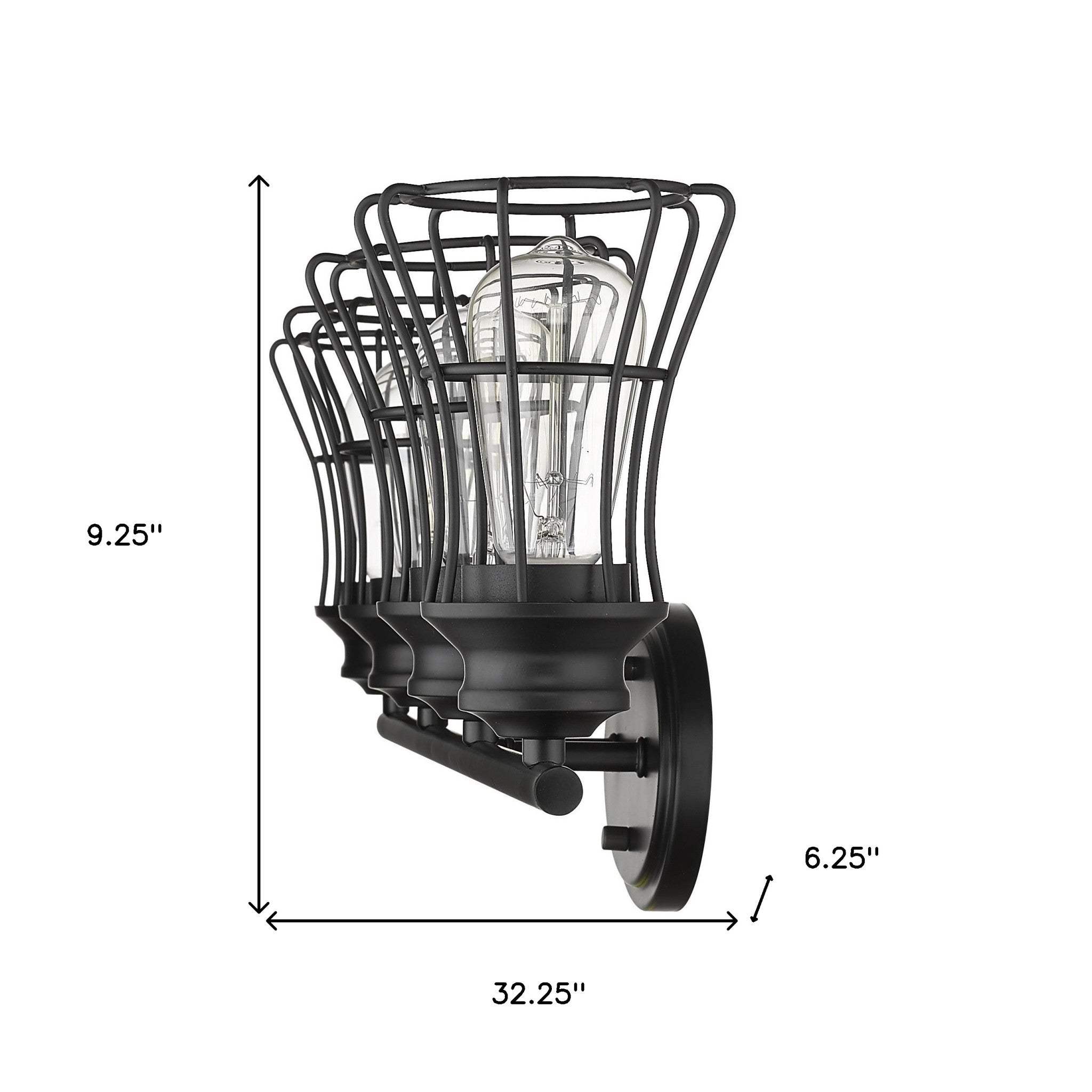 Piers 4-Light Matte Black Vanity - Homeroots - Flyclothing LLC