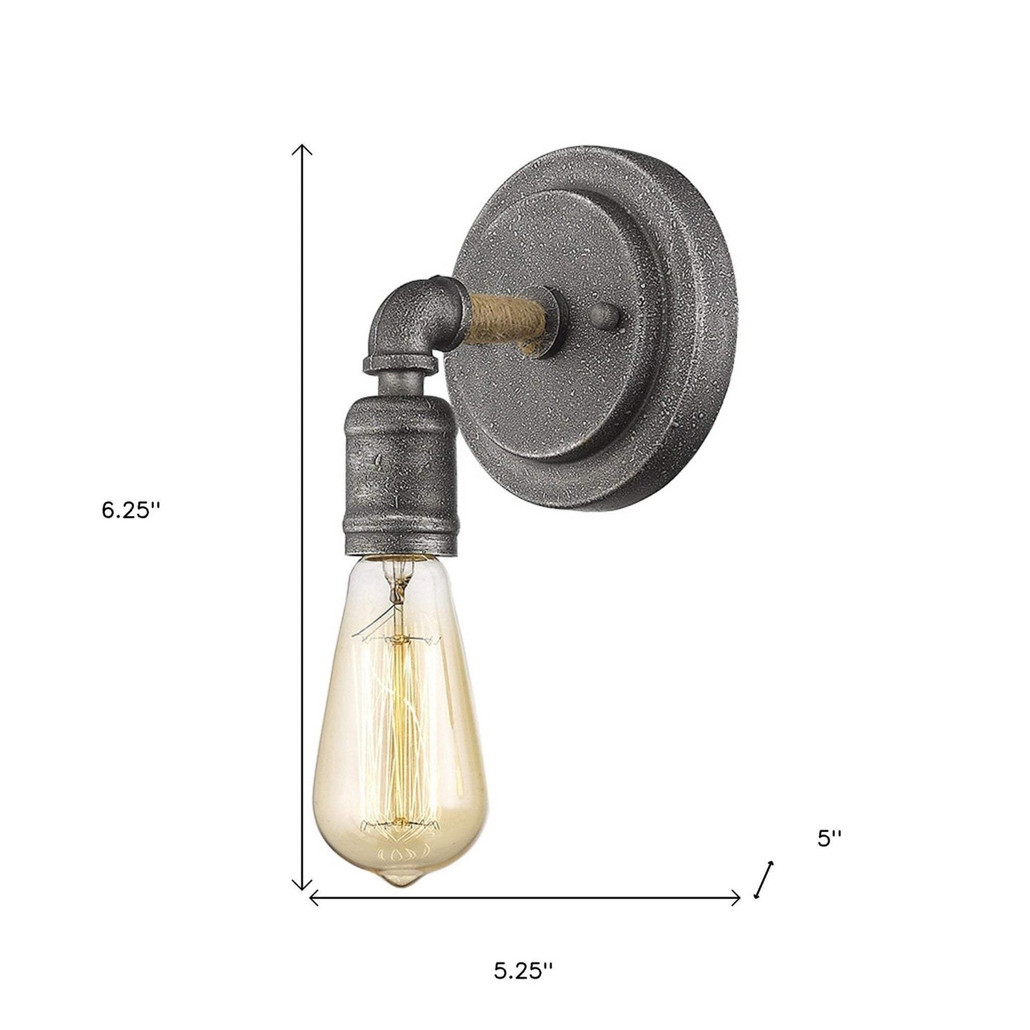 Industrial Textured Gray Wall Light - Homeroots - Flyclothing LLC