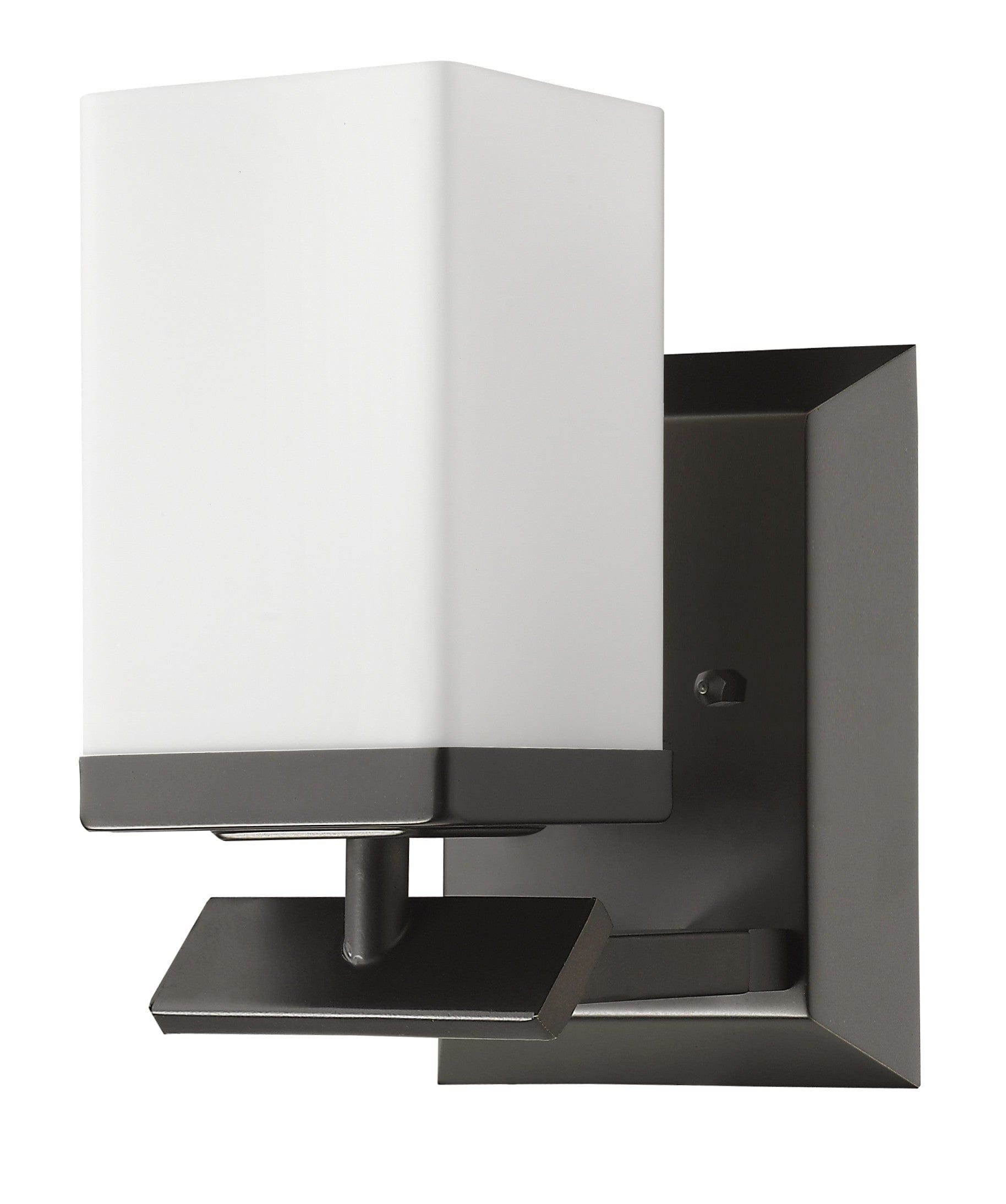 One Light Bronze Frosted Glass Wall Sconce - Homeroots