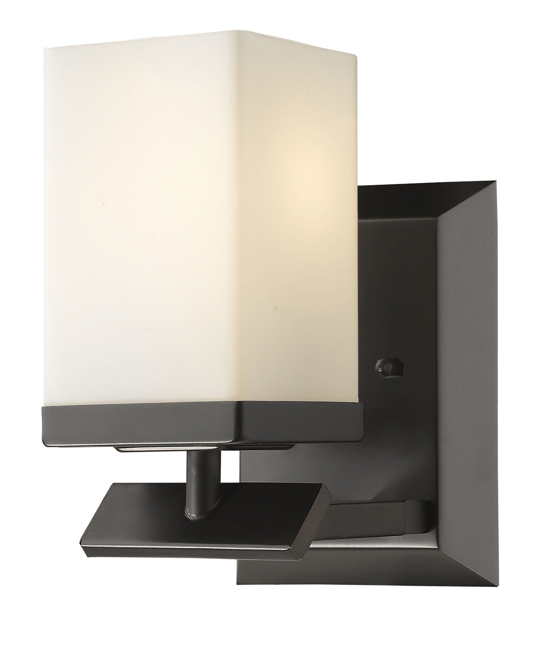 One Light Bronze Frosted Glass Wall Sconce - Homeroots