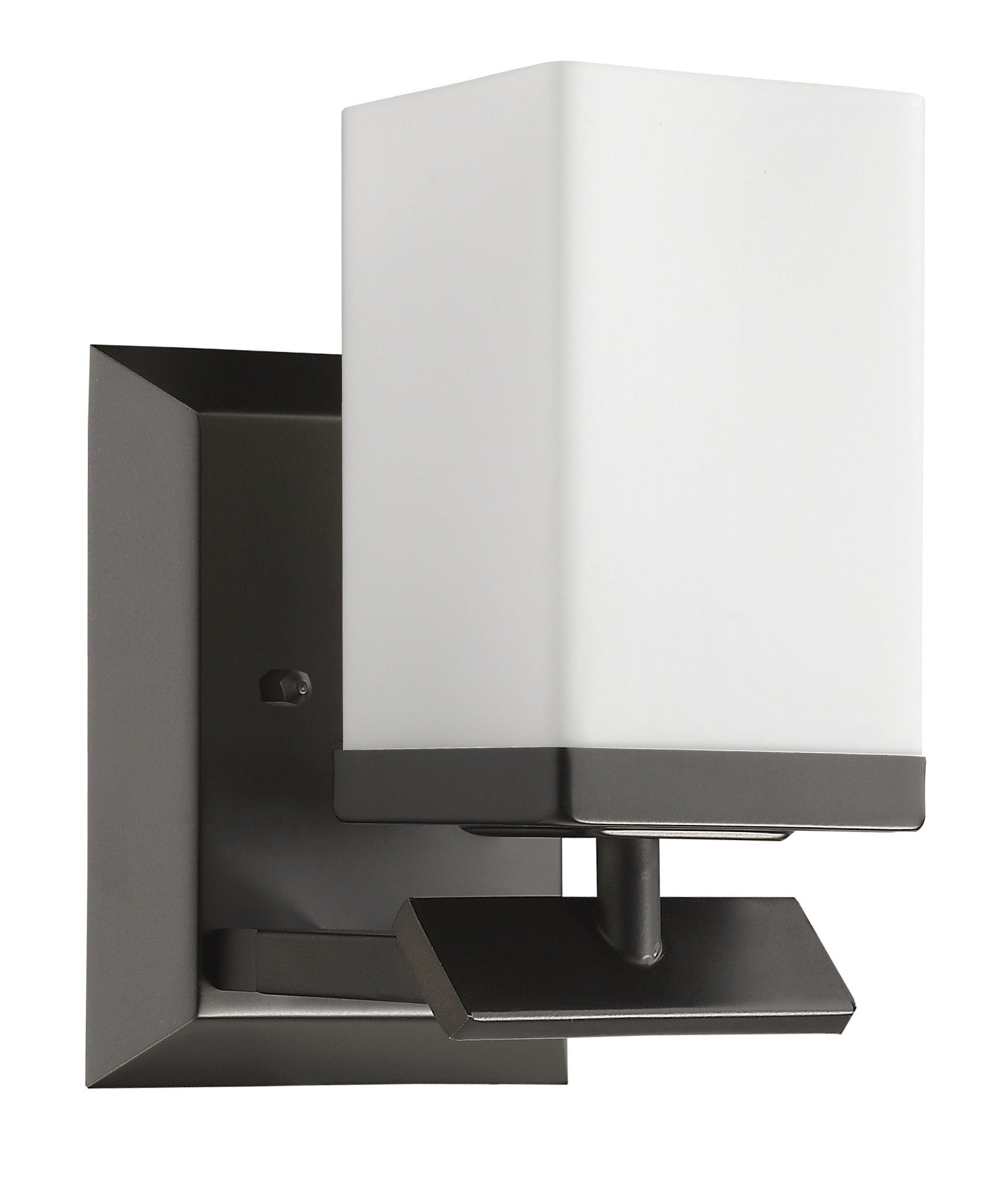One Light Bronze Frosted Glass Wall Sconce - Homeroots