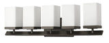 Burgundy 5-Light Oil-Rubbed Bronze Vanity Light With Etched Glass Shades - Homeroots