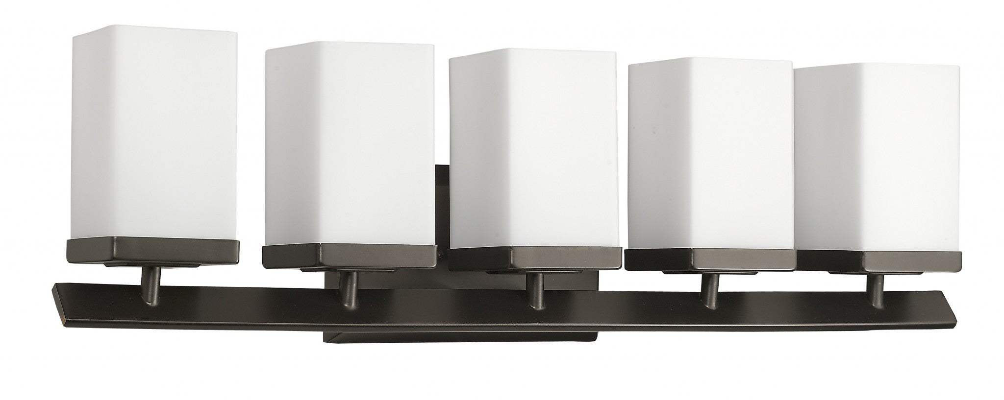Burgundy 5-Light Oil-Rubbed Bronze Vanity Light With Etched Glass Shades - Homeroots - Flyclothing LLC