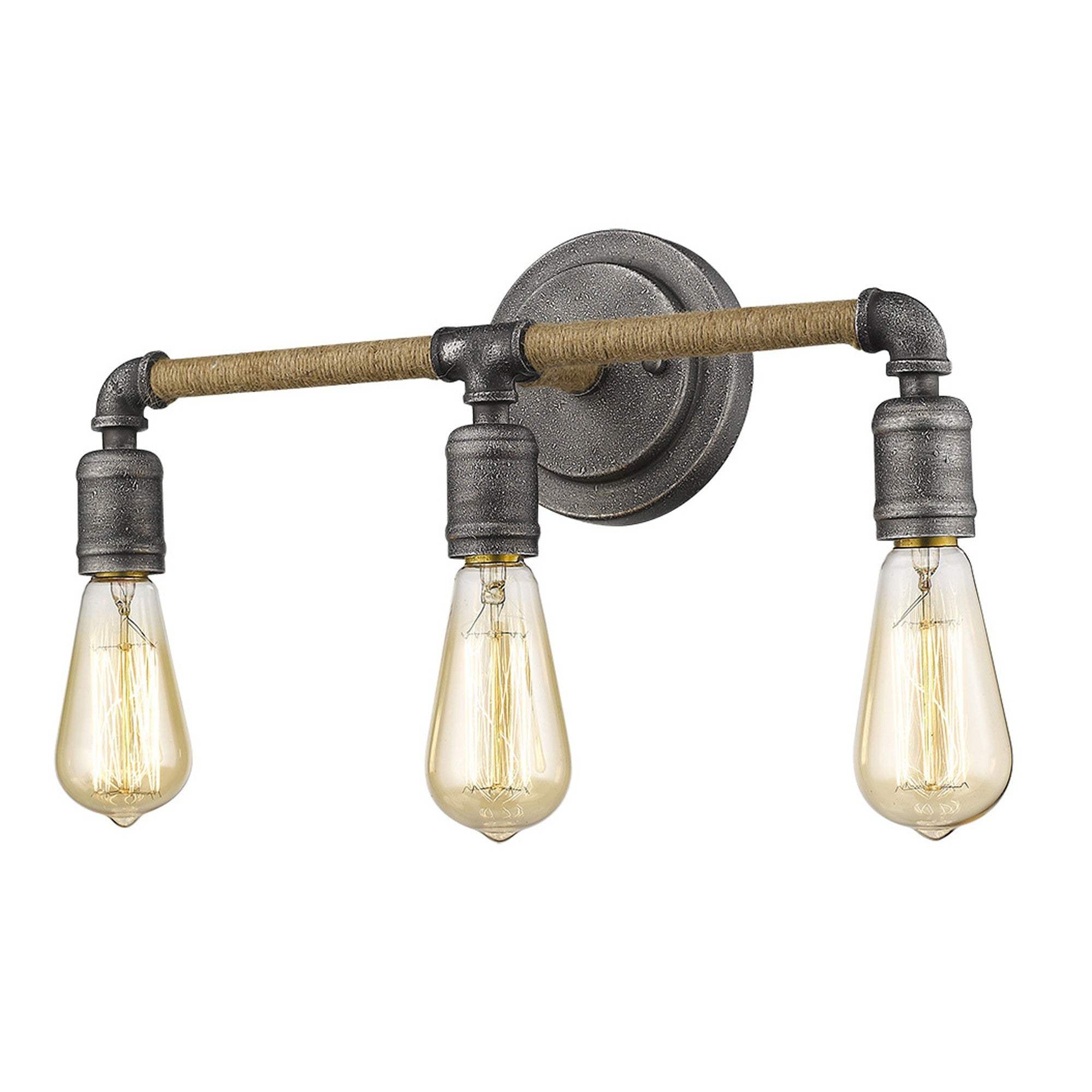 Grayson 3-Light Antique Gray Vanity - Homeroots - Flyclothing LLC