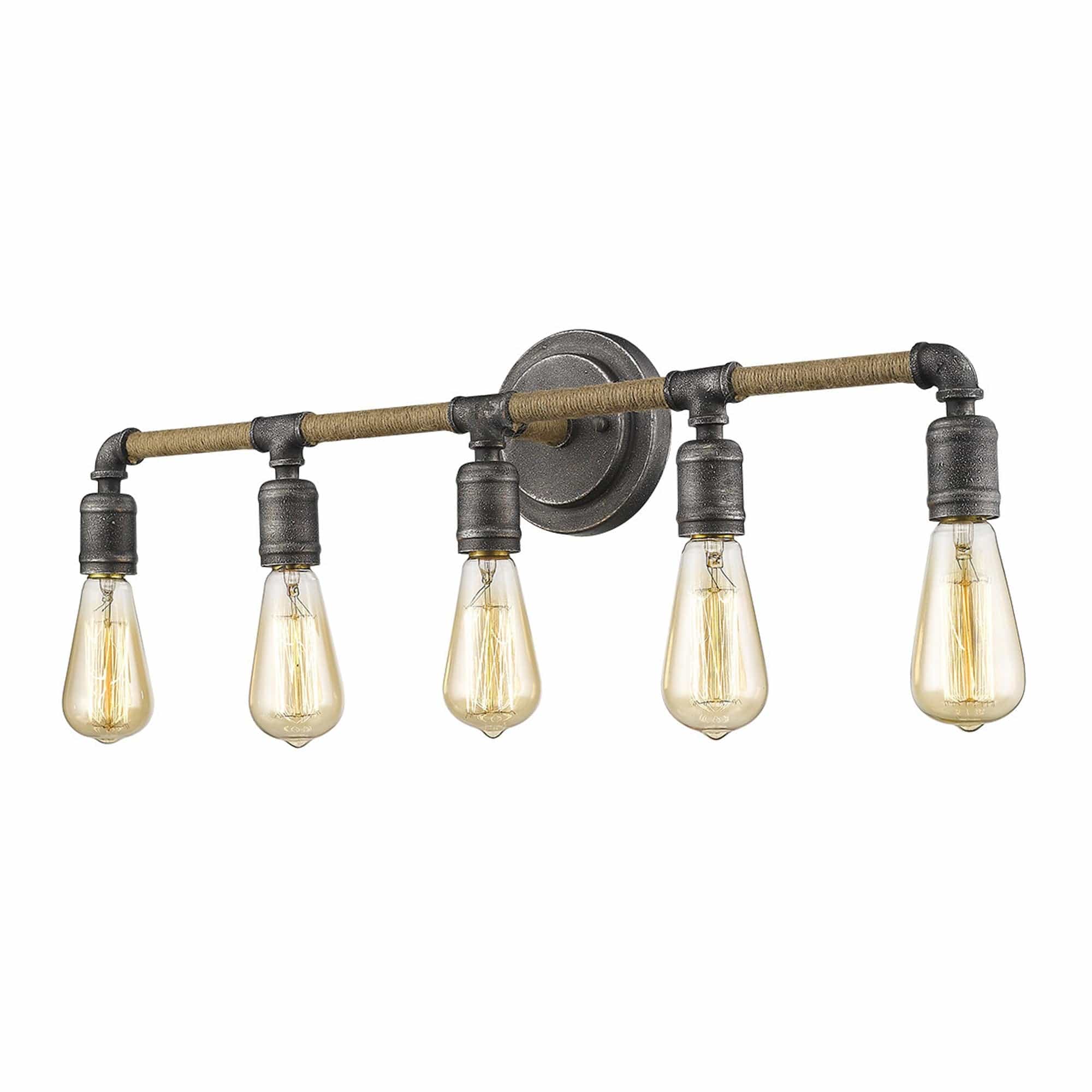 Grayson 5-Light Antique Gray Vanity - Homeroots
