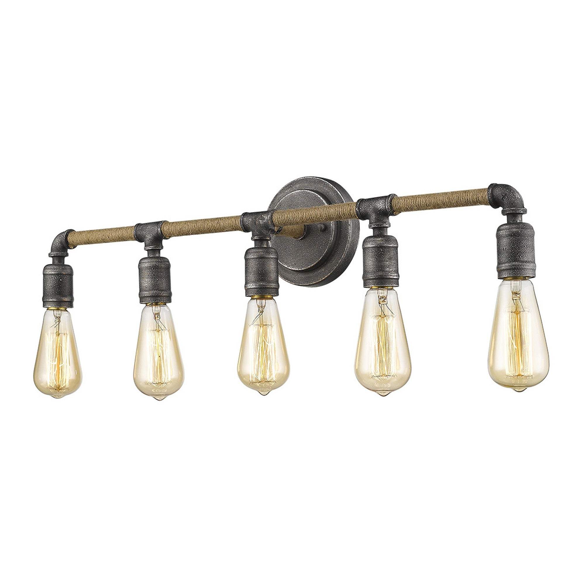 Grayson 5-Light Antique Gray Vanity - Homeroots - Flyclothing LLC
