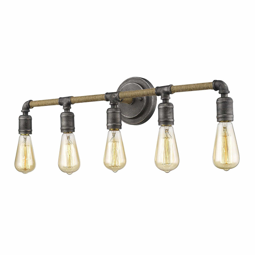 Grayson 5-Light Antique Gray Vanity - Homeroots - Flyclothing LLC