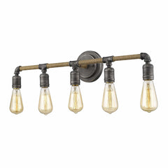 Grayson 5-Light Antique Gray Vanity - Homeroots