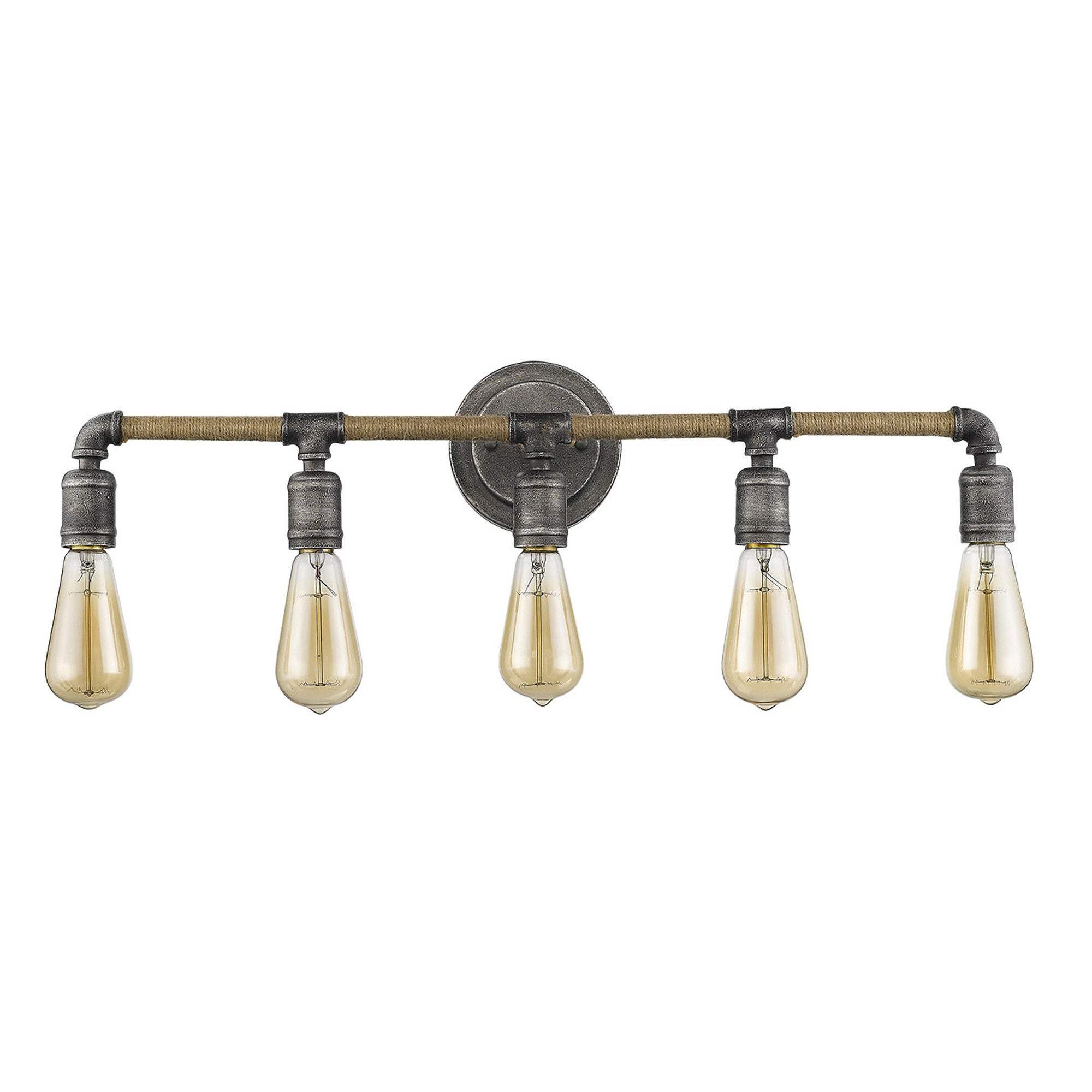 Grayson 5-Light Antique Gray Vanity - Homeroots - Flyclothing LLC