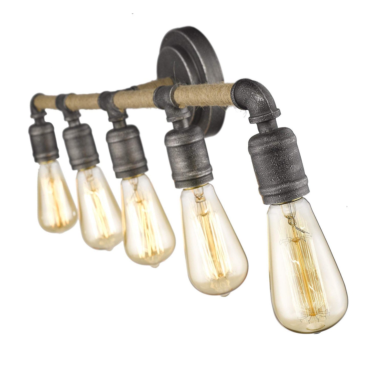 Grayson 5-Light Antique Gray Vanity - Homeroots - Flyclothing LLC