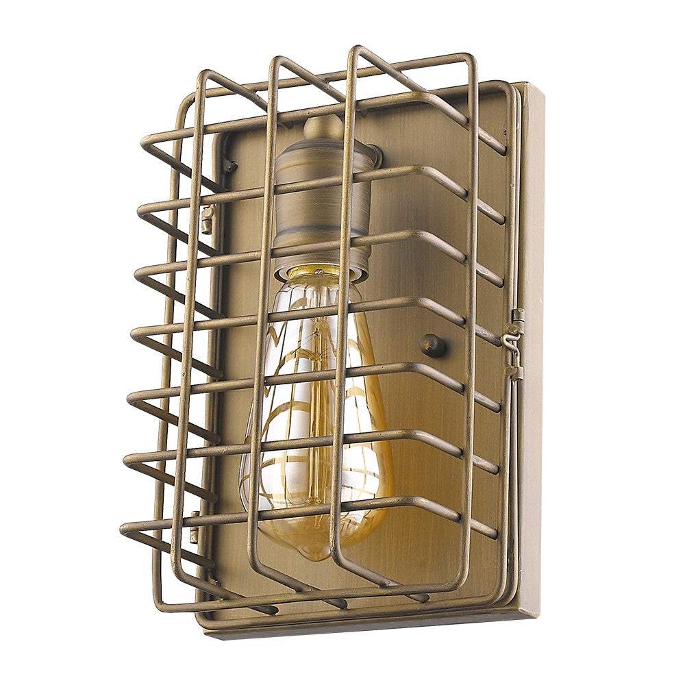 Light Gold Cage Wall Sconce - Homeroots - Flyclothing LLC