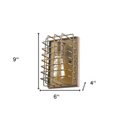 Light Gold Cage Wall Sconce