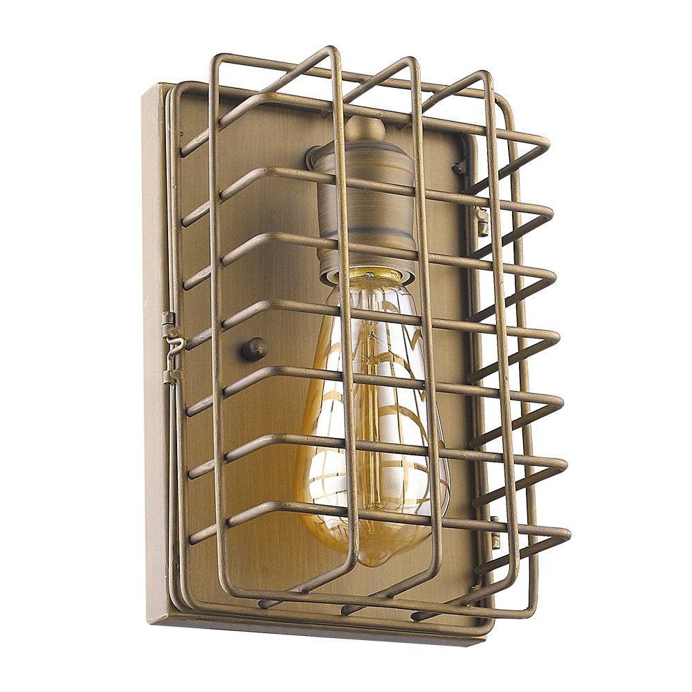 Light Gold Cage Wall Sconce - Homeroots - Flyclothing LLC