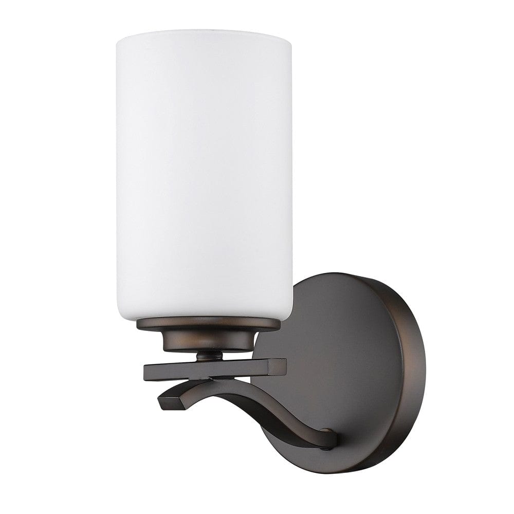 One Light Bronze and Glass Wall Sconce - Homeroots
