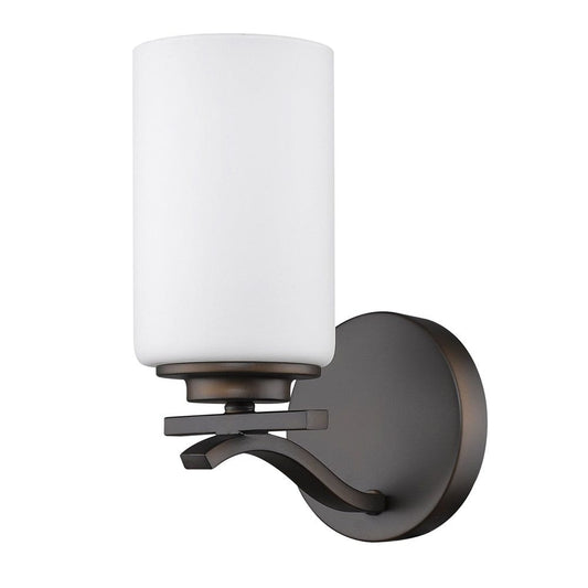 One Light Bronze and Glass Wall Sconce - Homeroots