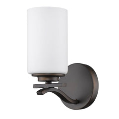 One Light Bronze and Glass Wall Sconce - Homeroots