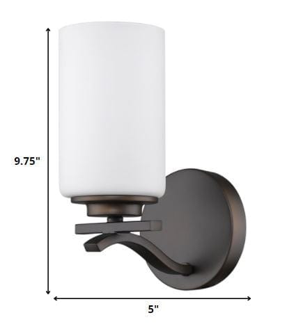 One Light Bronze and Glass Wall Sconce - Homeroots