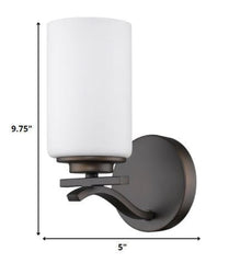 One Light Bronze and Glass Wall Sconce - Homeroots