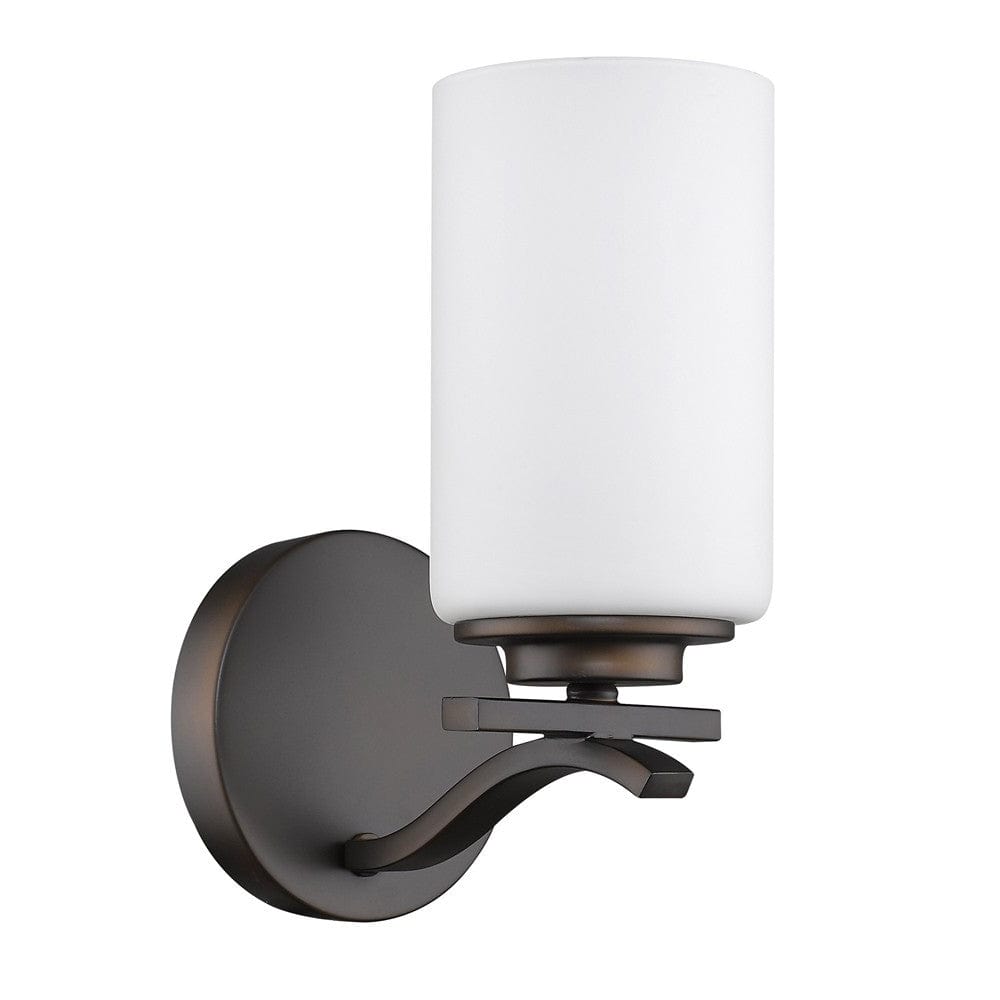 One Light Bronze and Glass Wall Sconce - Homeroots
