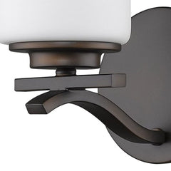 One Light Bronze and Glass Wall Sconce - Homeroots